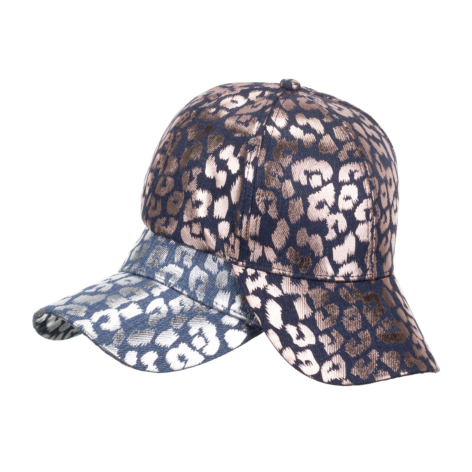 Wholesale Gold foil leopard print baseball cap with colorful letters